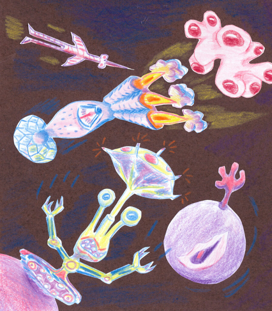 dessin du carnaval des extra-terrestres