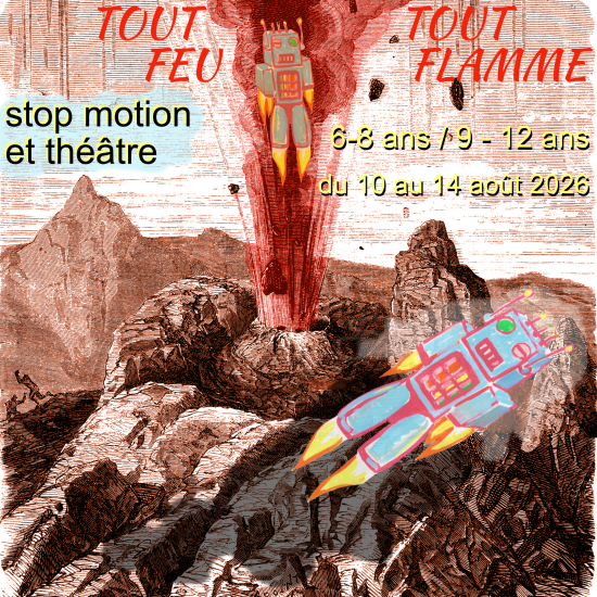 Robots survolant des volcans en éruption